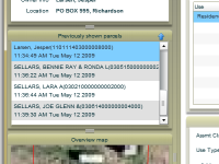 List of previous selected parcels